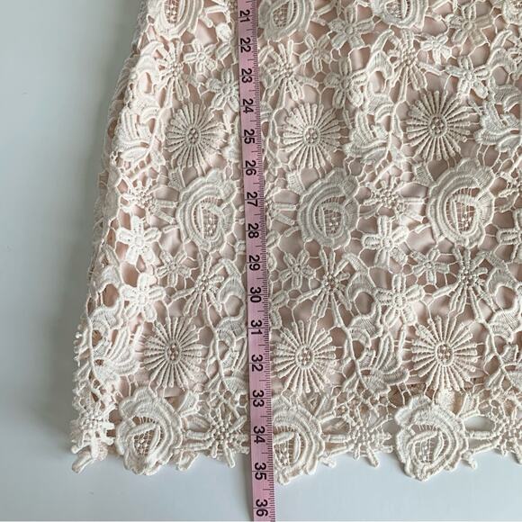 Lulus Love Poem Blush Pink Crochet Floral Lace Formal Halter Mini Dress Medium - Picture 12 of 13
